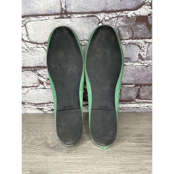 London Sole Green Leather Animal Print FRANCE Ballet Flats Women Sz 39EU/8.5M US - Picture 9 of 16